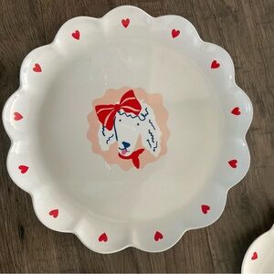 “Pillowfort” melamine plates, brand new, Target, set of 5, poodle with red bow